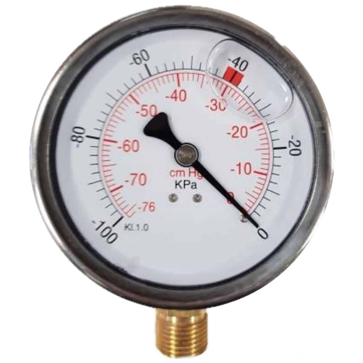 Vacuum Gauge Glycerine Stainless Steel 63mm, 1/4"