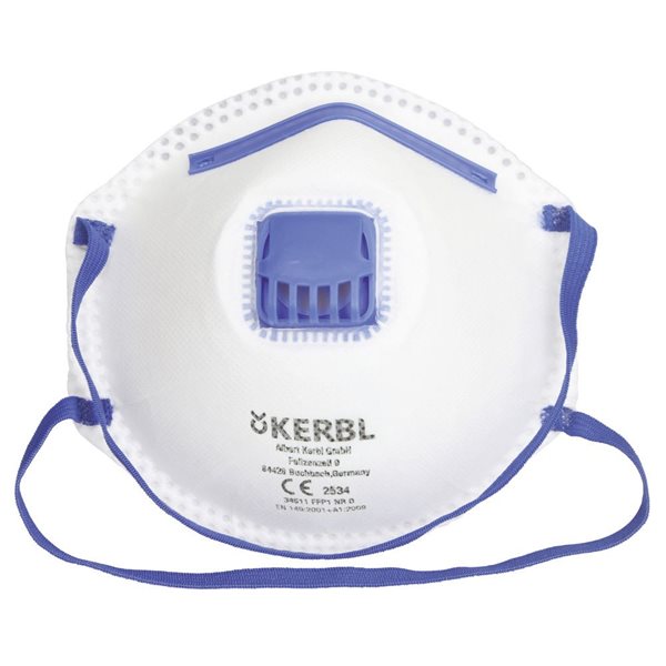 Kerbl Dust Mask FFP2 NR D with Valve Pk/10 - Durable