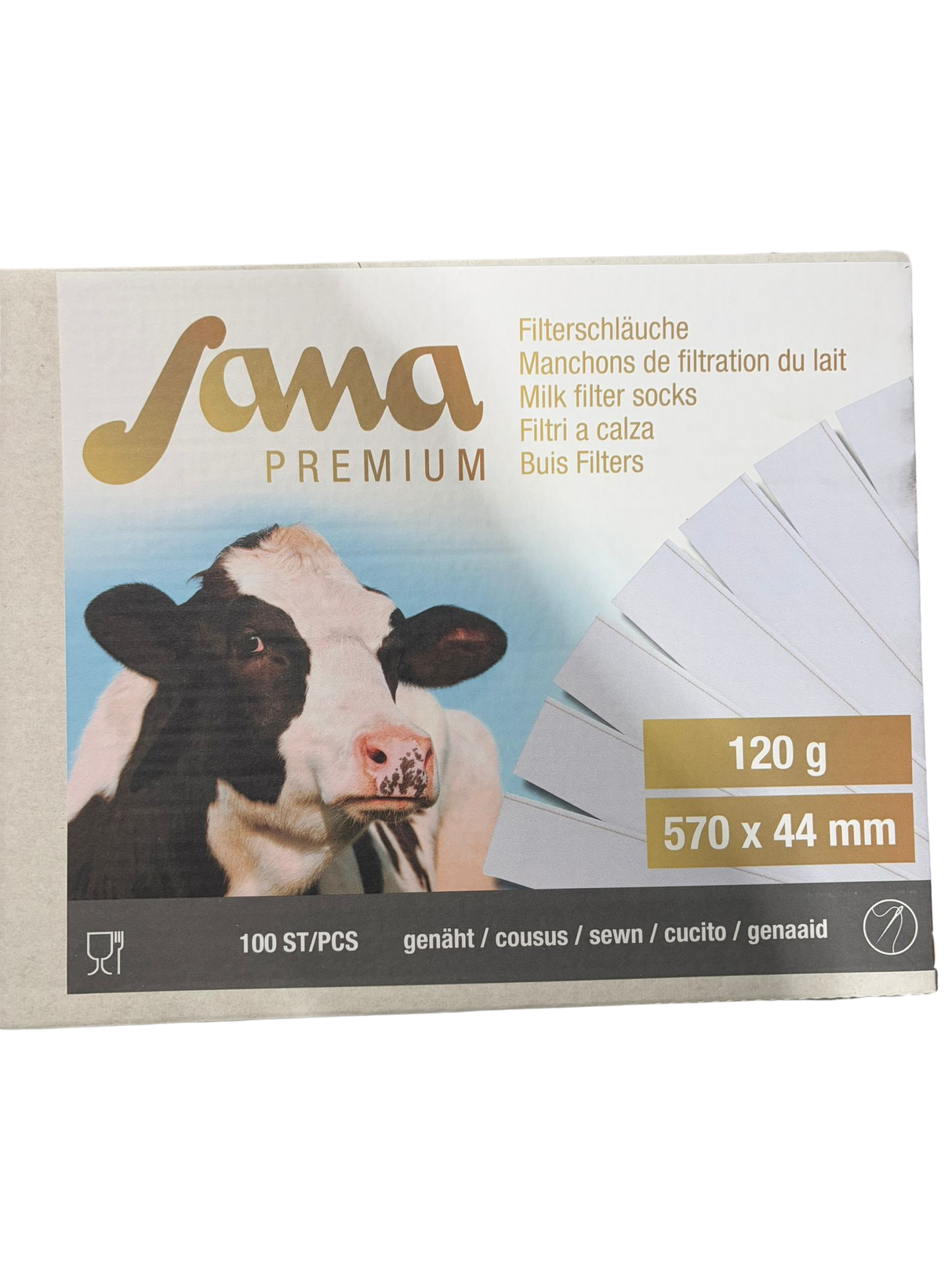 Sana Milk Filter Sock Premium 570 x 44 mm - pk/100