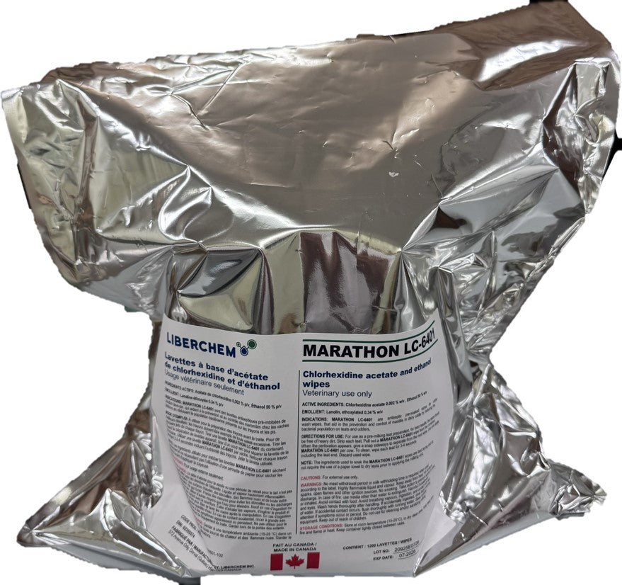 Antiseptic Teat Wipes with Alcohol one step 2 * 1,200 wipes