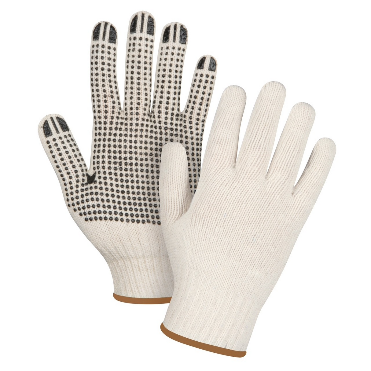 Heavyweight Dotted String Knit Gloves, Poly/Cotton, Single Sided, 7 Gauge