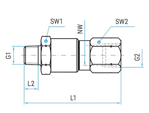 Mosmatic rotary unions DGV swivel G1 3/8"NPTM G2 3/8"NPTF NW 1/4in 32.564