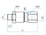 Mosmatic rotary unions DGV swivel G1 3/8"NPTM G2 3/8"NPTF NW 1/4in 32.564