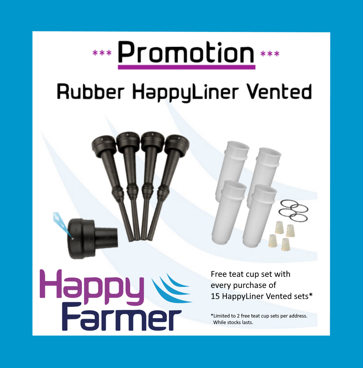 Promotion : HappyLiner VENTED FL-0021 Rubber Milking Liner suitable for Lely